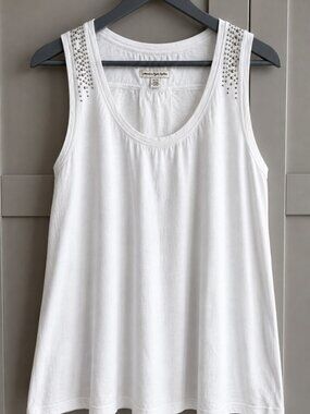 American Eagle White Studded Tank Top – Soft Cotton, XL